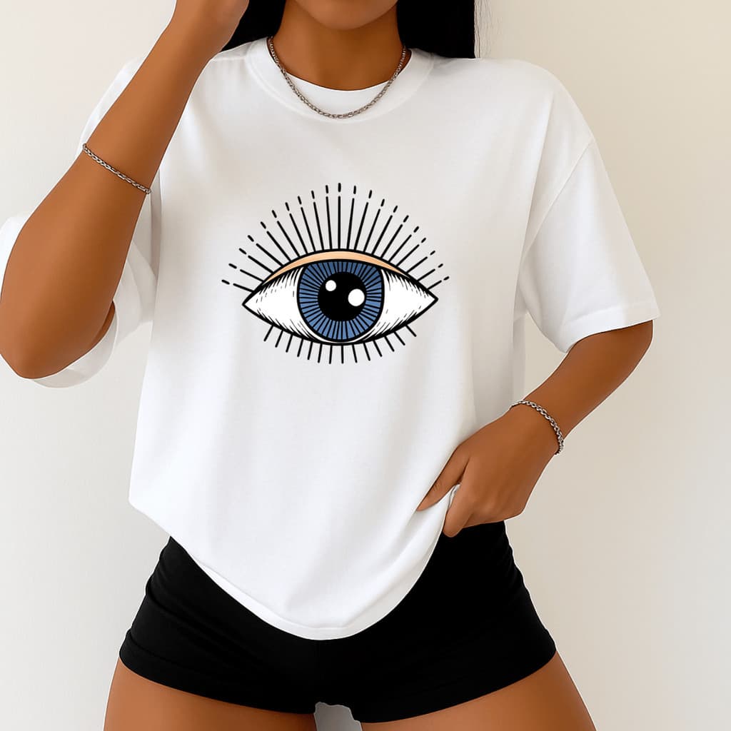 Camiseta Olho Grego Estilosa Elegante Clássica P ao GG Envio Imediato