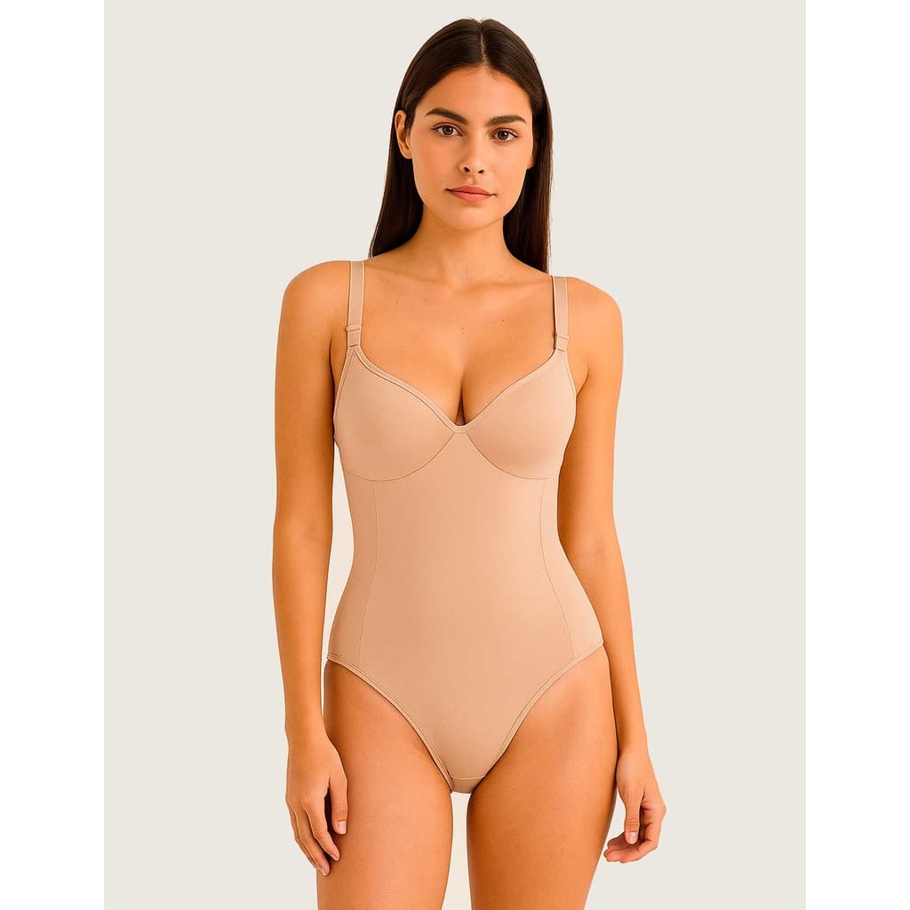 Body Modelador Segunda Pele Sem Bojo Colant firmador afina cintura abertura inferior colchete