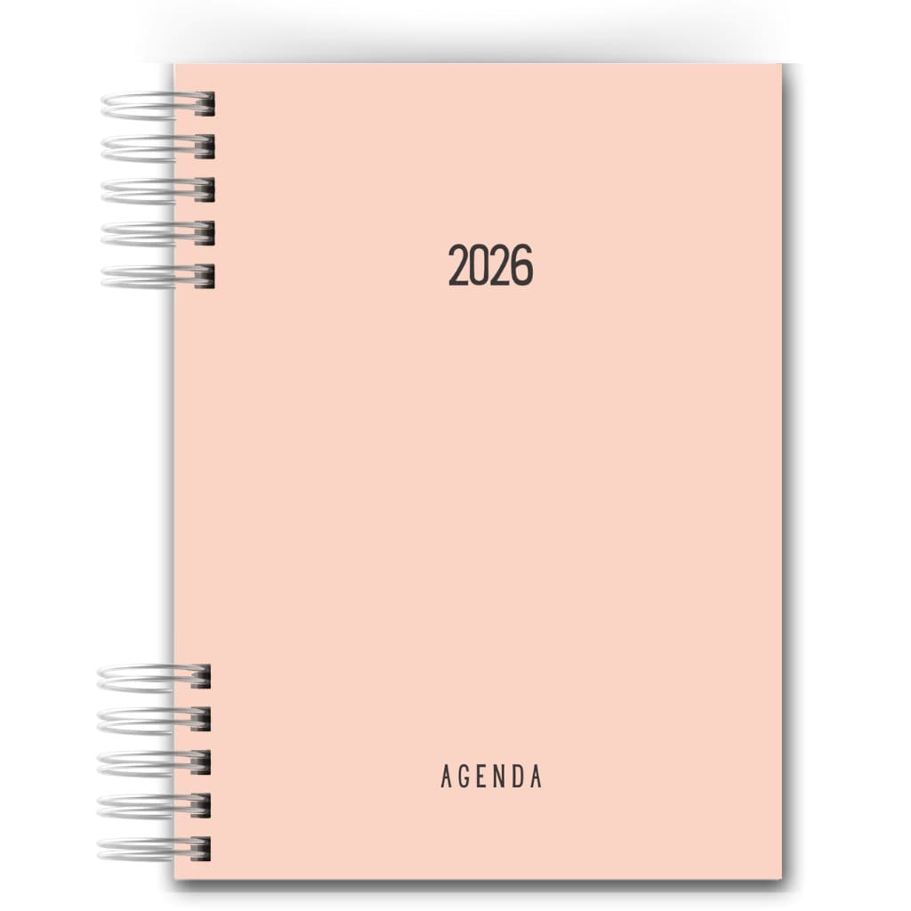 Linda Agenda 2026 Capa Dura 2 Dias por Página Bege