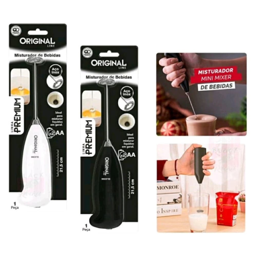 Misturador de Bebida Mini Mixer Elétrico Inox Misturador Shake Café Chá Bebidas Em Geral