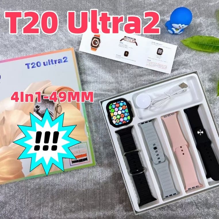 Smartwatch Relógio Inteligente 2025 T20 Ultra2-Carregamento Sem Fio + Chip De Potência Ultrabaixa + Vários Idiomas