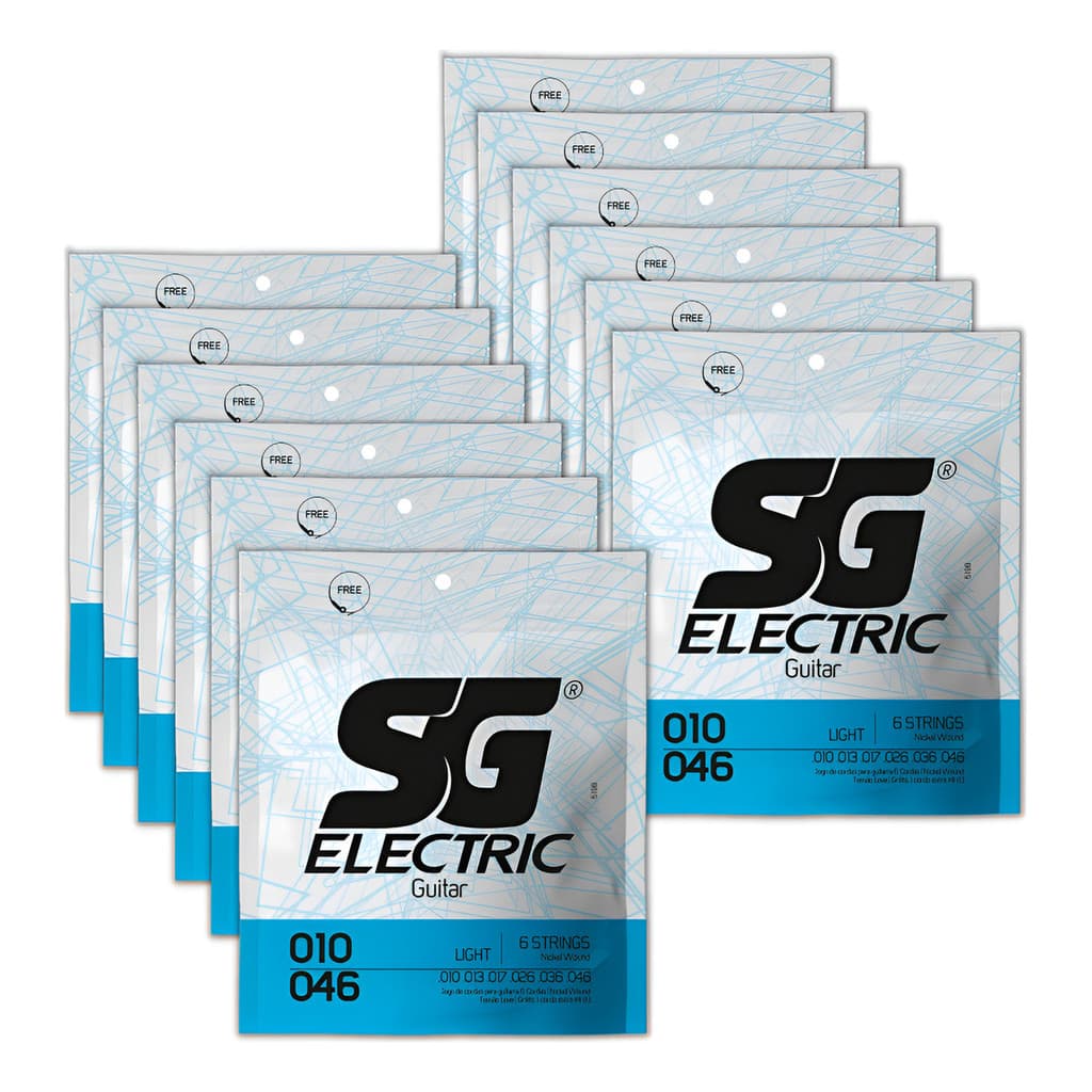 12 Encordoamentos Profissional Guitarra Sg Bronze 009-012
