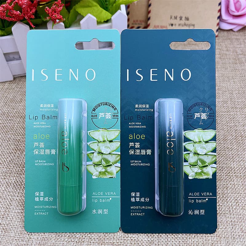 Preço de fábrica atacado ISENO Aloe Vera Hidratante Lip Balm Isno Unissex Reparação Peeling Seco Anti-secagem