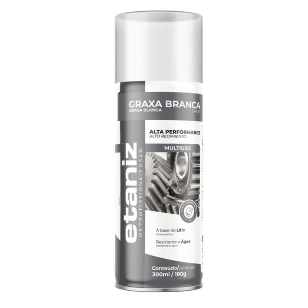 Graxa De Lítio Branca Spray Lubrificante 180g 300ml