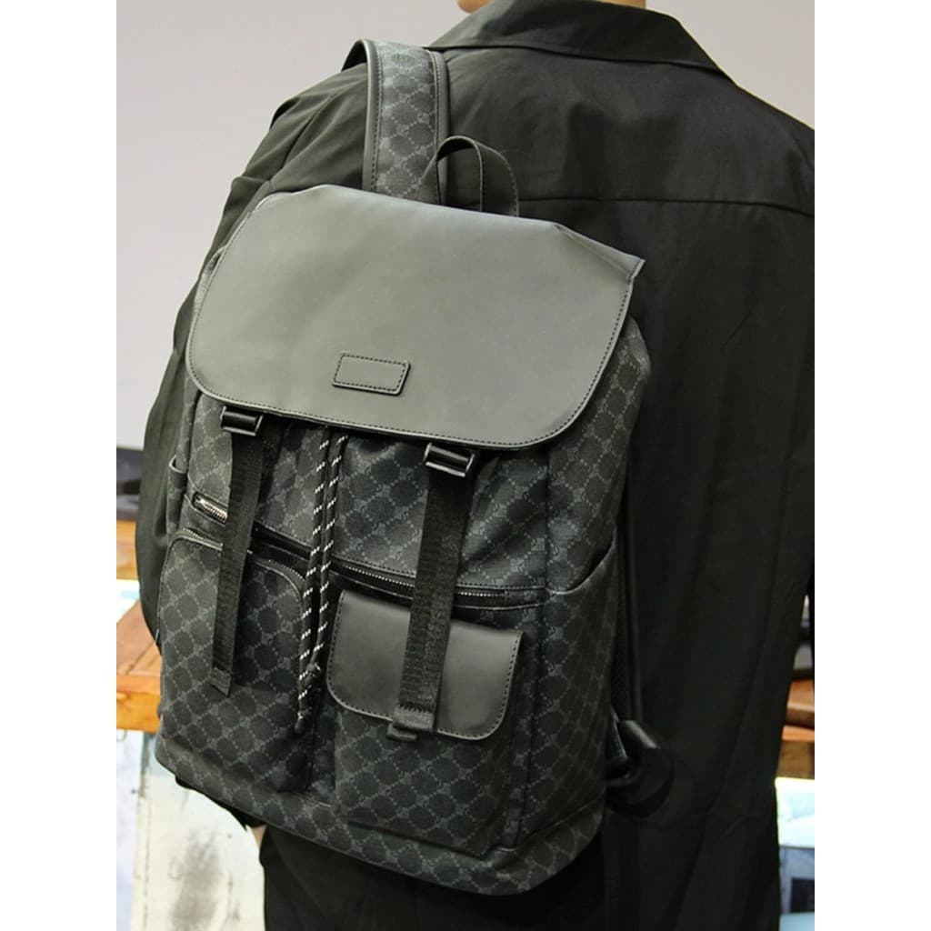 Verifique mochila de negócios masculino novo estilo mochila Casual moda saco de viagem rua Wear computador saco escolar