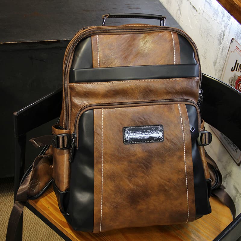 Mochila masculina Retro saco de computador de negócios grande capacidade mochila de viagem moda Multi-camada mochila Str