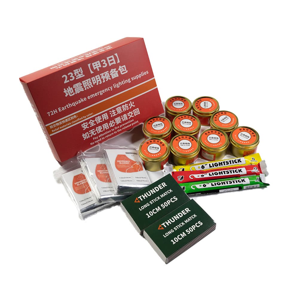 Kit de iluminação de emergência de terremoto, 72 horas, 3 dias, prevenção desastres, kit de resgate, equipamento de comb