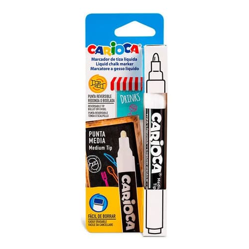Caneta Giz Líquido Branco Carioca Para Quadro Negro
