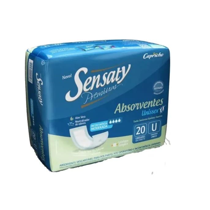Absorvente adulto Sensaty premium unissex 20 unidades