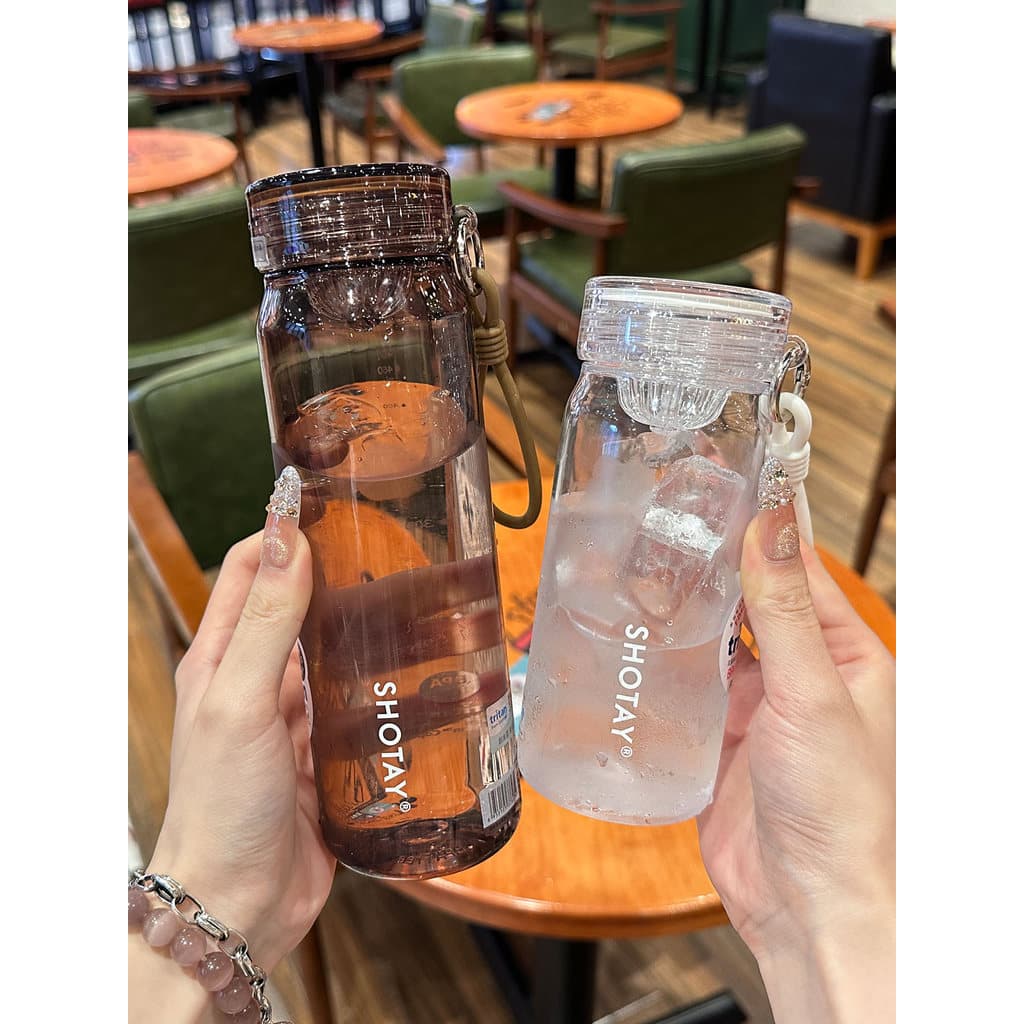 Simples transparente tritan copo de água meninos meninas verão resistente a altas temperaturas com escala separadora chá