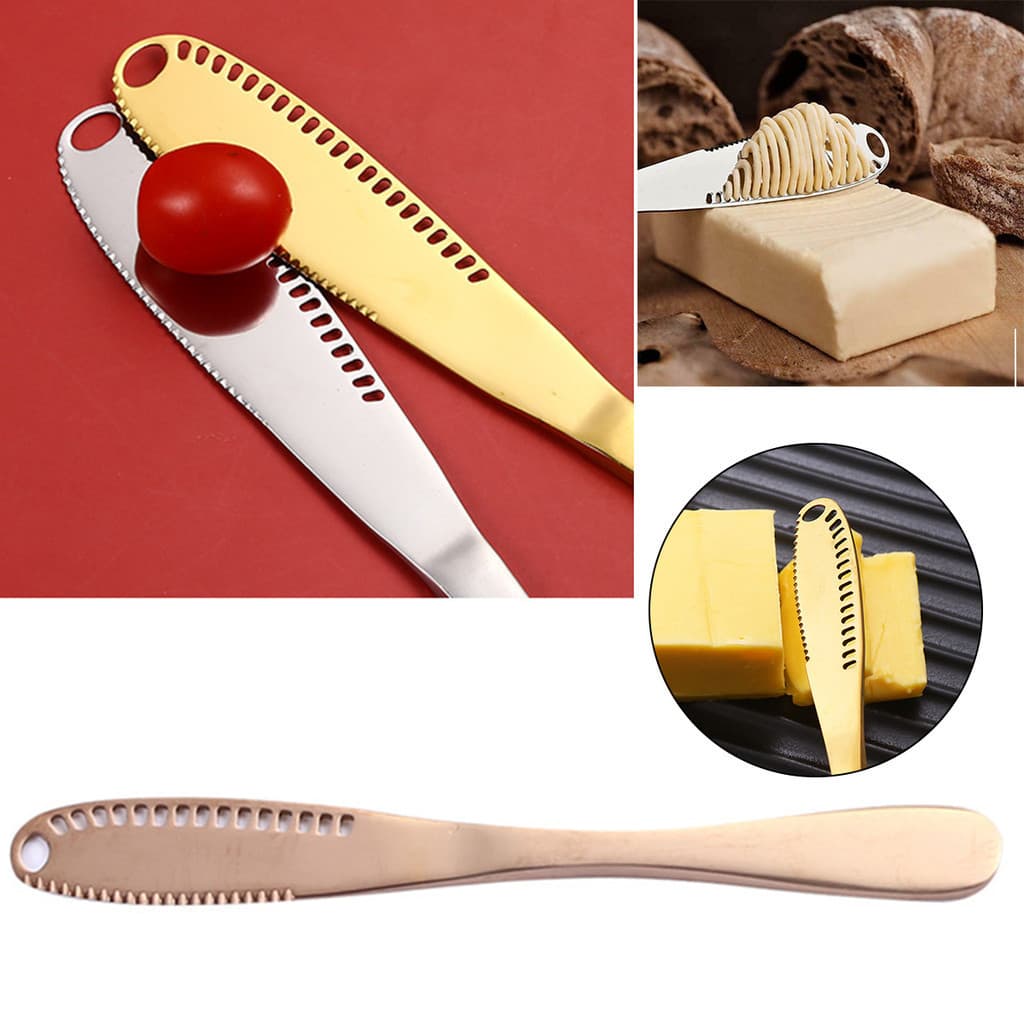 Novos Buracos De Manteiga Queijo Sobremesa Aço Inoxidável Geléia Torrada Limpar Creme Pão Cortador Ferramentas Cozinha
