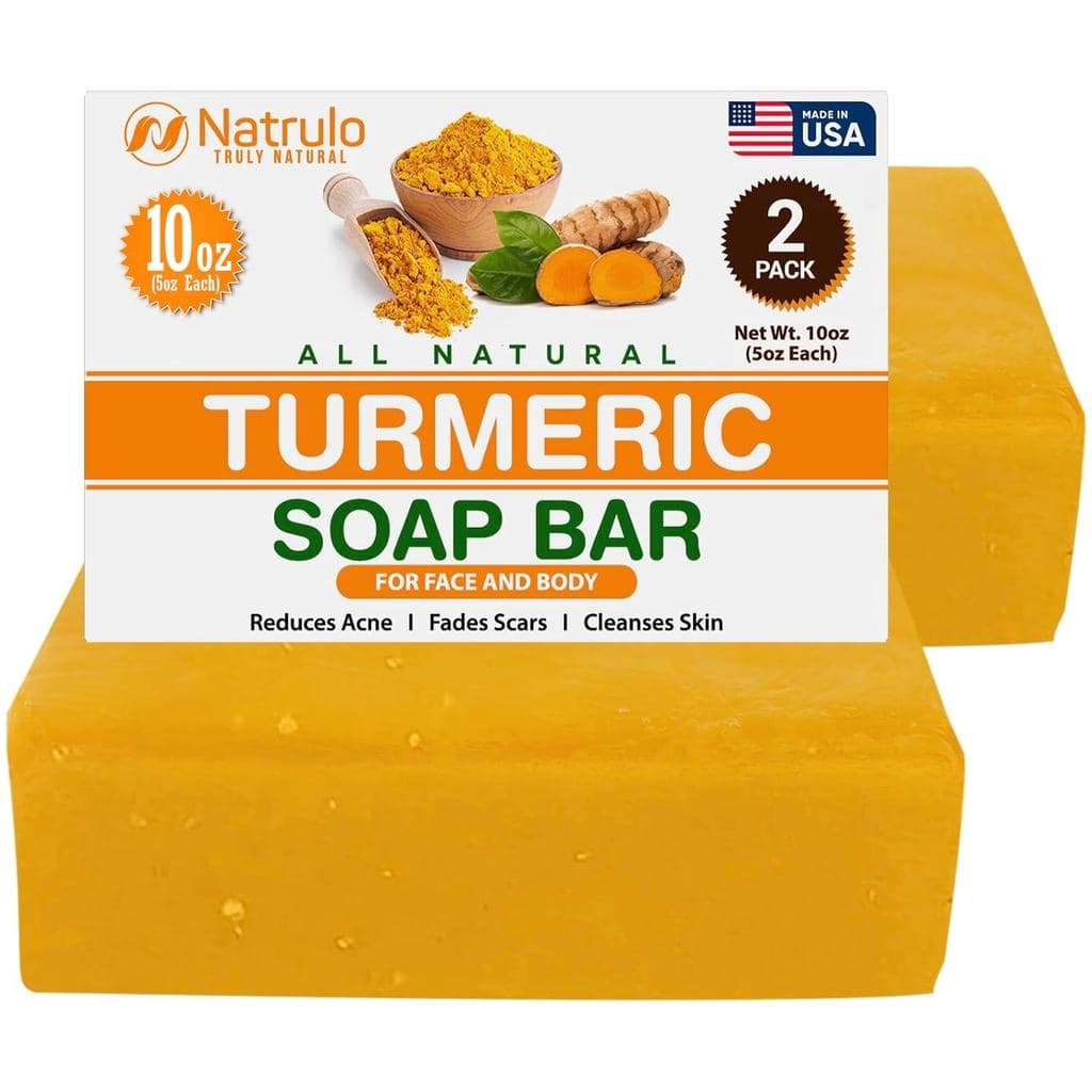 Barra de Sabão de Cúrcuma para Rosto e Corpo – Sabão Natural para Clareamento da Pele, para Manchas Escuras, Áreas Íntim