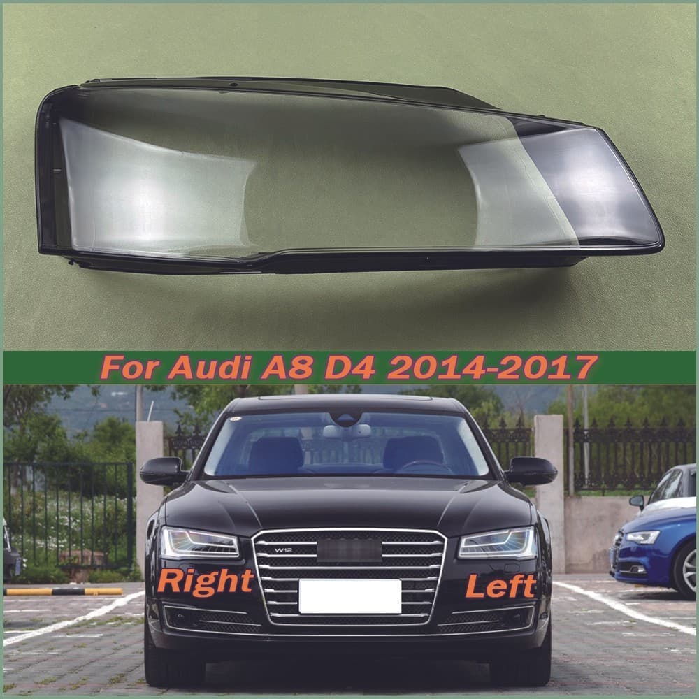 Para Audi A8 D4 2014 2015 2016 2017 Farol Lente Capa Transparente Abajur Escudo Plexiglass Peças De Reposição Automóvel