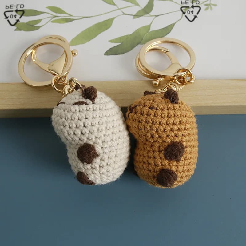 Chaveiro de Crochê Fofo Mini Animal Chaveiro de Crochê Kawaii Pendente Feito à Mão Decoração para Bolsa Presente