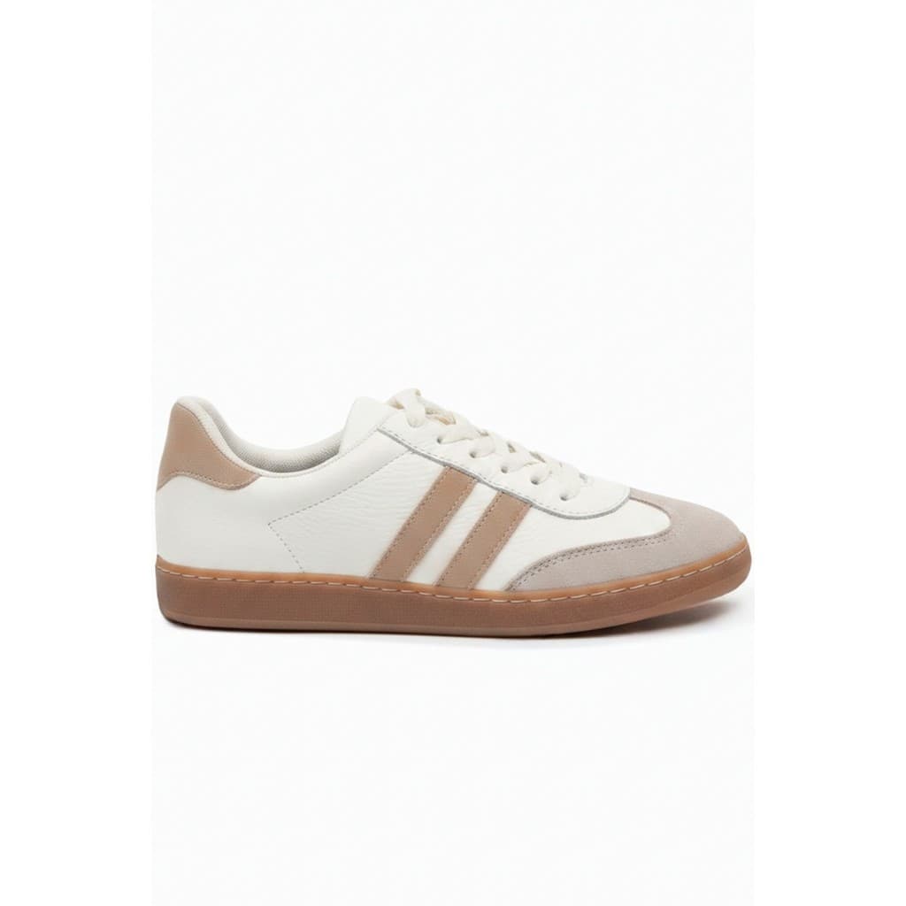 Tênis feminino de couro retrô 0350