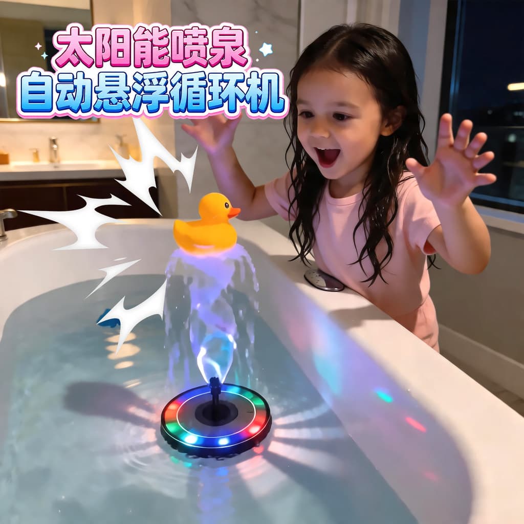 Fonte Solar vista Base de iluminação automática flutuante fonte colorida crianças jogando brinquedos água do bebê banhei