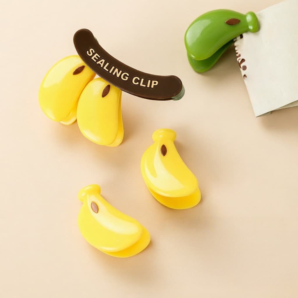 bluehome 3 Peças Clipe De Saco ic Em Forma De Banana , Braçadeira De Vedação De Cozinha Para Sacos De Lanche De Chip , F