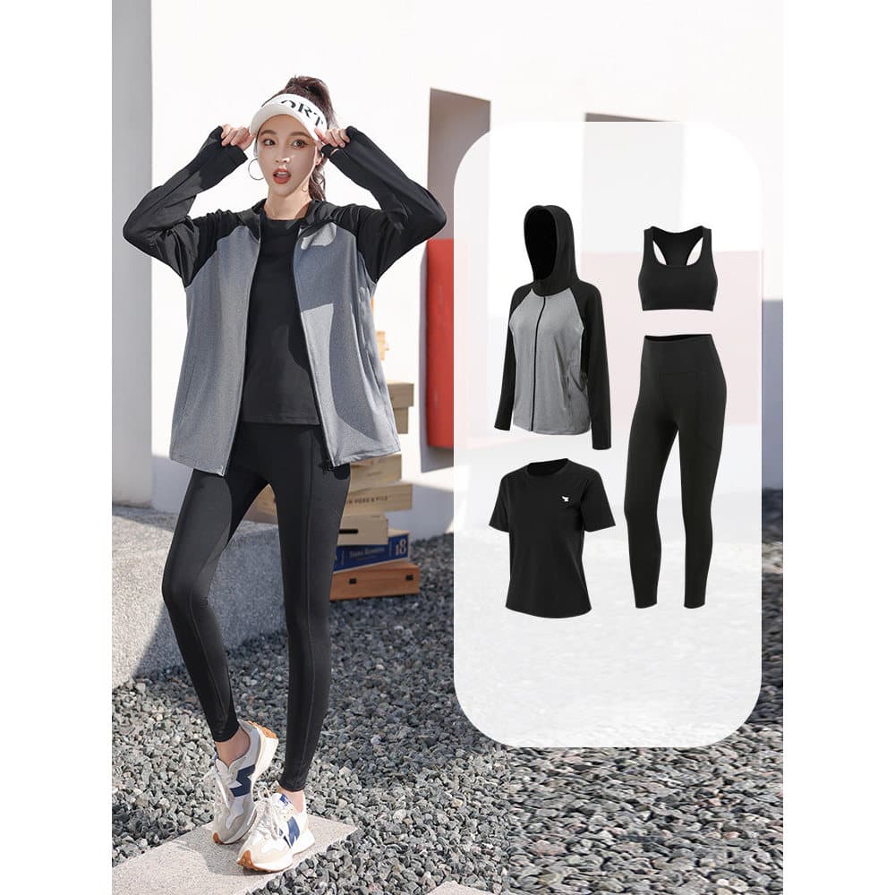 Correndo terno esportivo feminino manhã correndo roupas de secagem rápida solto tamanho grande mais magro olhar 2025 out