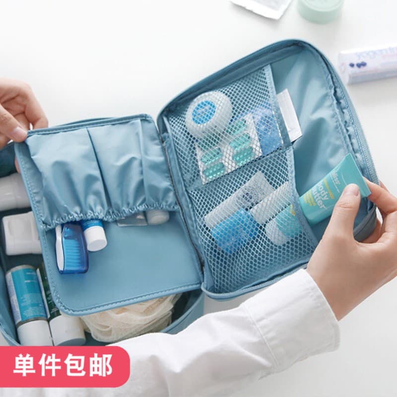 Frete grátis versão coreana de segunda geração bolsa de higiene pessoal de grande capacidade bolsa cosmética à prova d'á