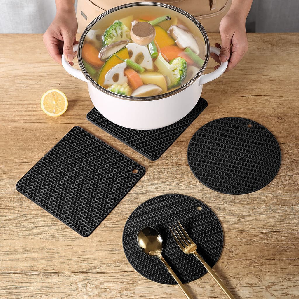 [wisdomt] Tapete De Silicone Em Favo De Mel De 18 Cm Porta-Copos Para Bebidas Resistente Ao Calor Placemat Bowl Pad Redo