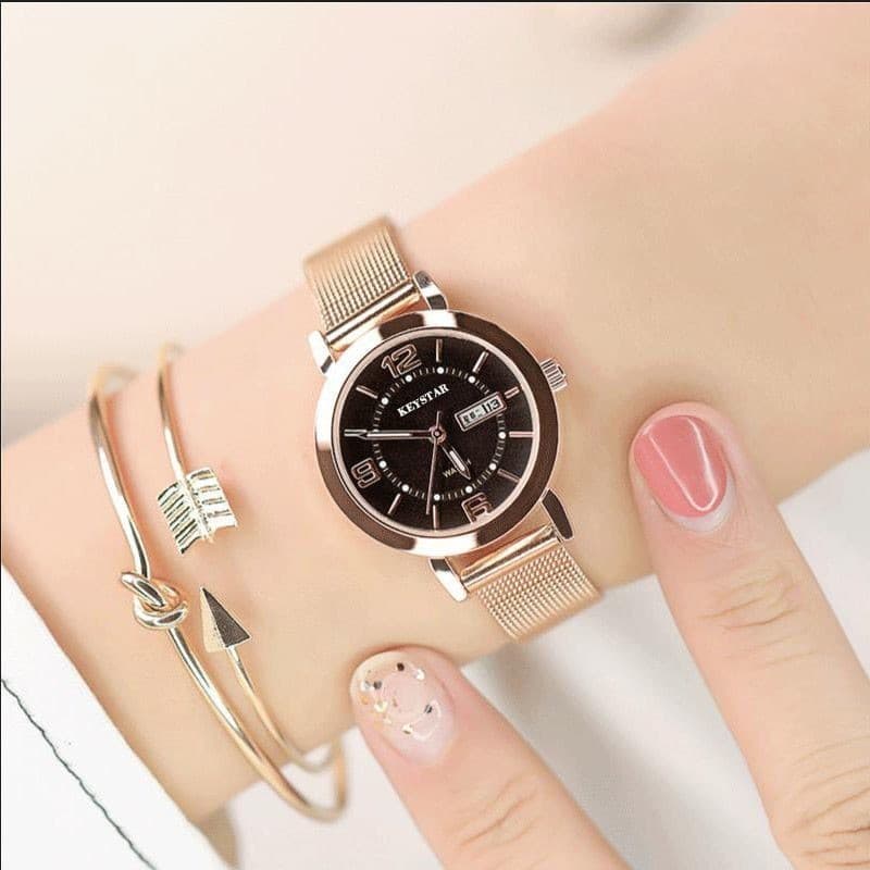 Relógio suíço feminino totalmente automático à prova d'água simples relógio feminino movimento nicho luz luxo High-End m