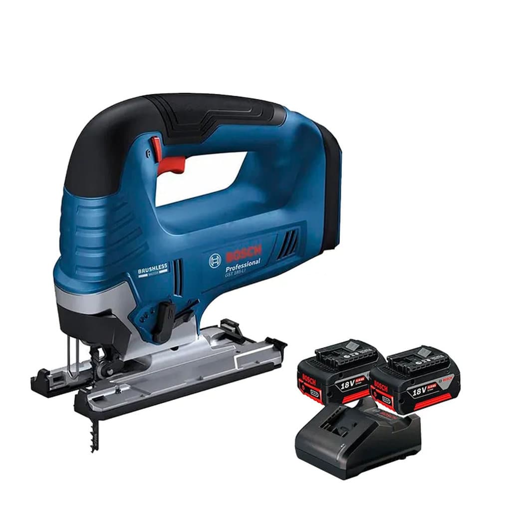 Serra Tico-Tico a Bateria 18v Bosch GST 185-LI SB com 2 Bateria 4Ah 18V e Carregador Bivolt