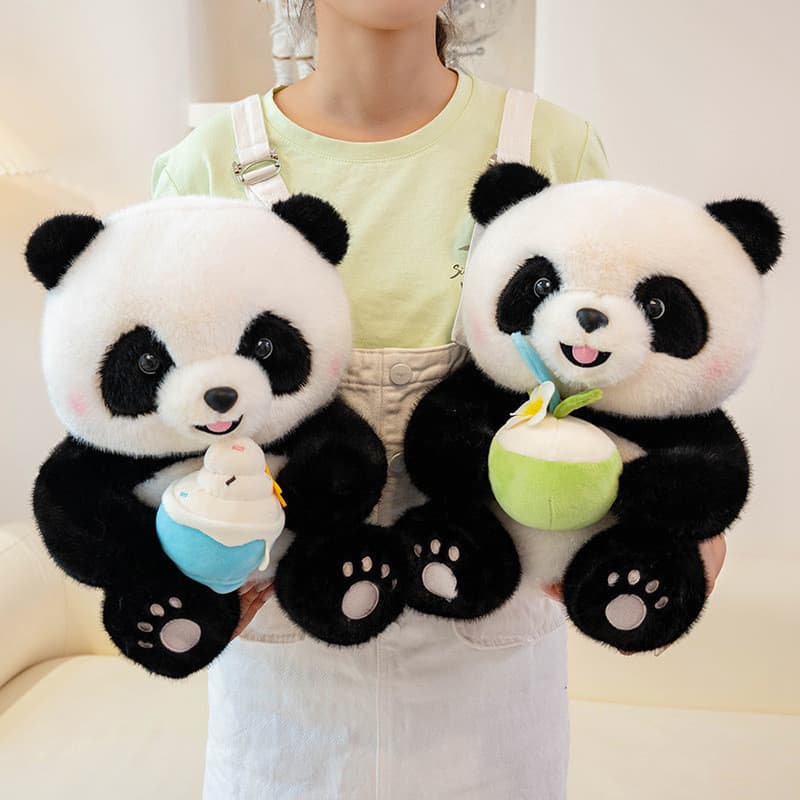 Bonito Redondo Gigante Panda Brinquedo De Pelúcia Simulação Realista Boneca Macio Abraçando Travesseiro Presente Anivers