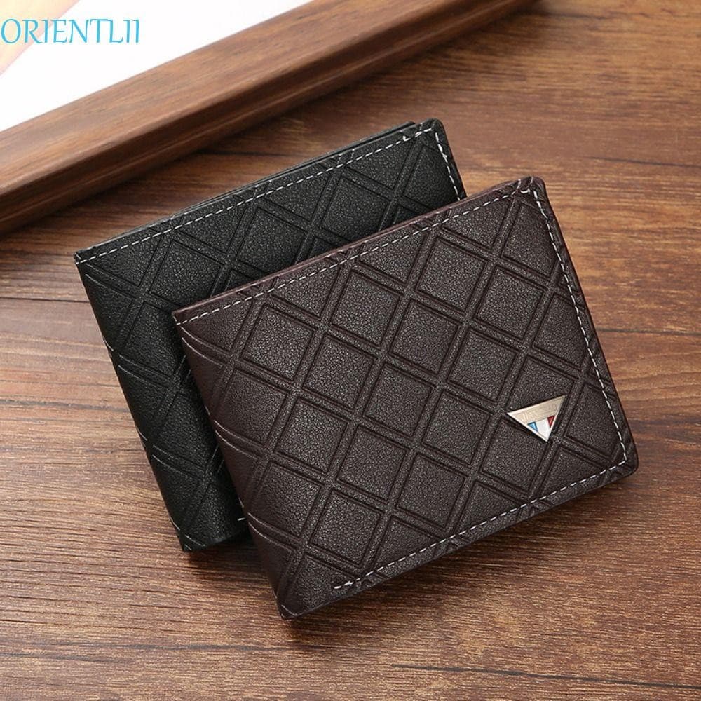 Bolsa De Moedas ORIENTLII , Carteira Curta Masculina Dobrável Pequena , Dinheiro De Couro PU Da Moda