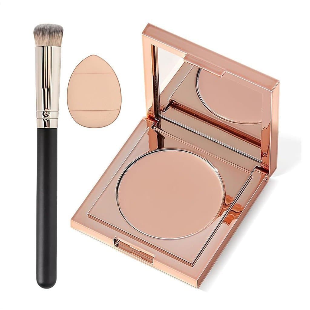 Corretivo para Olhos em Argila Colorida com Pincel - Corretor de Cor para Olheiras, Corretivo Hidratante para Iluminar e