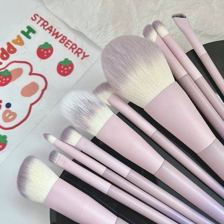| 【kit pincel maquiagem profissional】 | ✶10 pçs leite roxo conjunto de pincéis de maquiagem sombra pó solto Blush contor