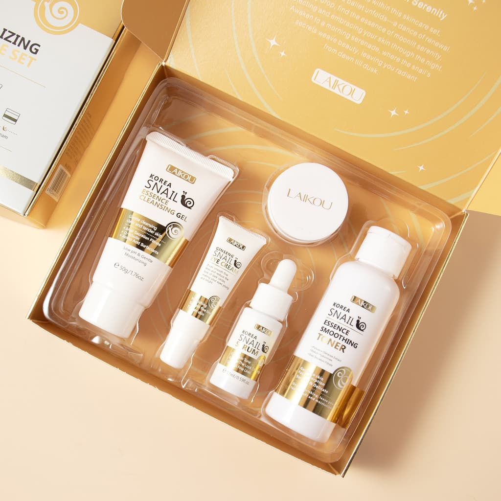 LAIKOU Caracol Conjunto De Cuidados Com A Pele 5 Cores Para Lifting Facial KOREA SNAIL Produto