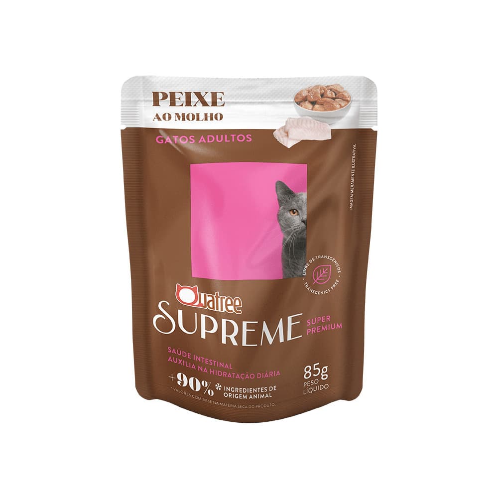 Quatree Supreme Sache Gatos 85Gr Adultos Peixe