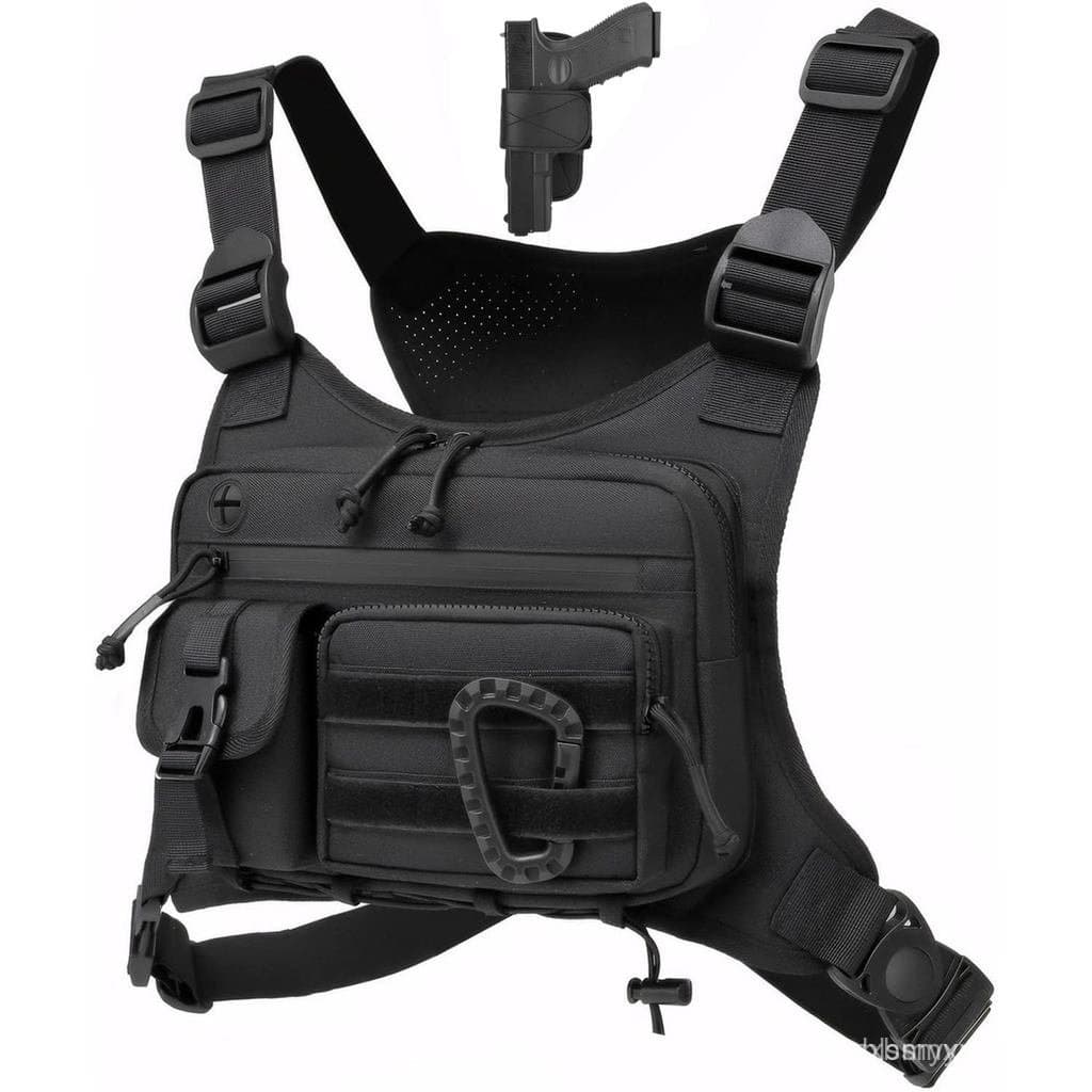 Bolsa de Peito para Homens e Mulheres, Colete Tático para Corrida, Ciclismo, Bolsa de Peito EDC para Esportes e Treinos