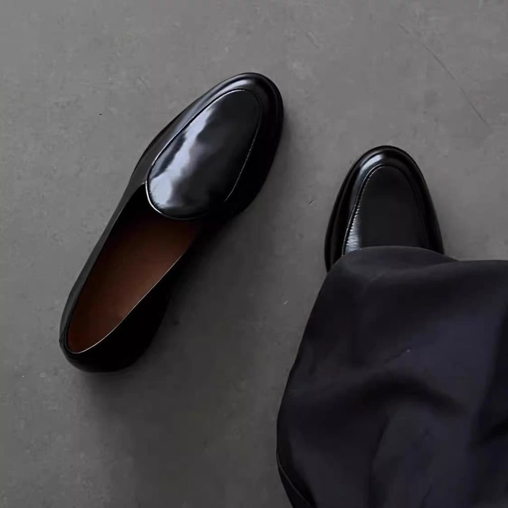 Mocassins de um Pedal masculino de sola grossa aumentado negócios Formal Wear preto Retro Casual Commuter nicho Debi sap
