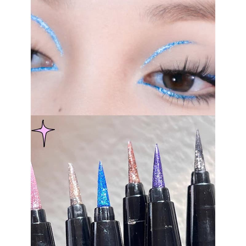Xixixi caneta delineadora líquida colorida brilhante, fina, piscante, à prova d'água, à prova de suor, de longa duração,