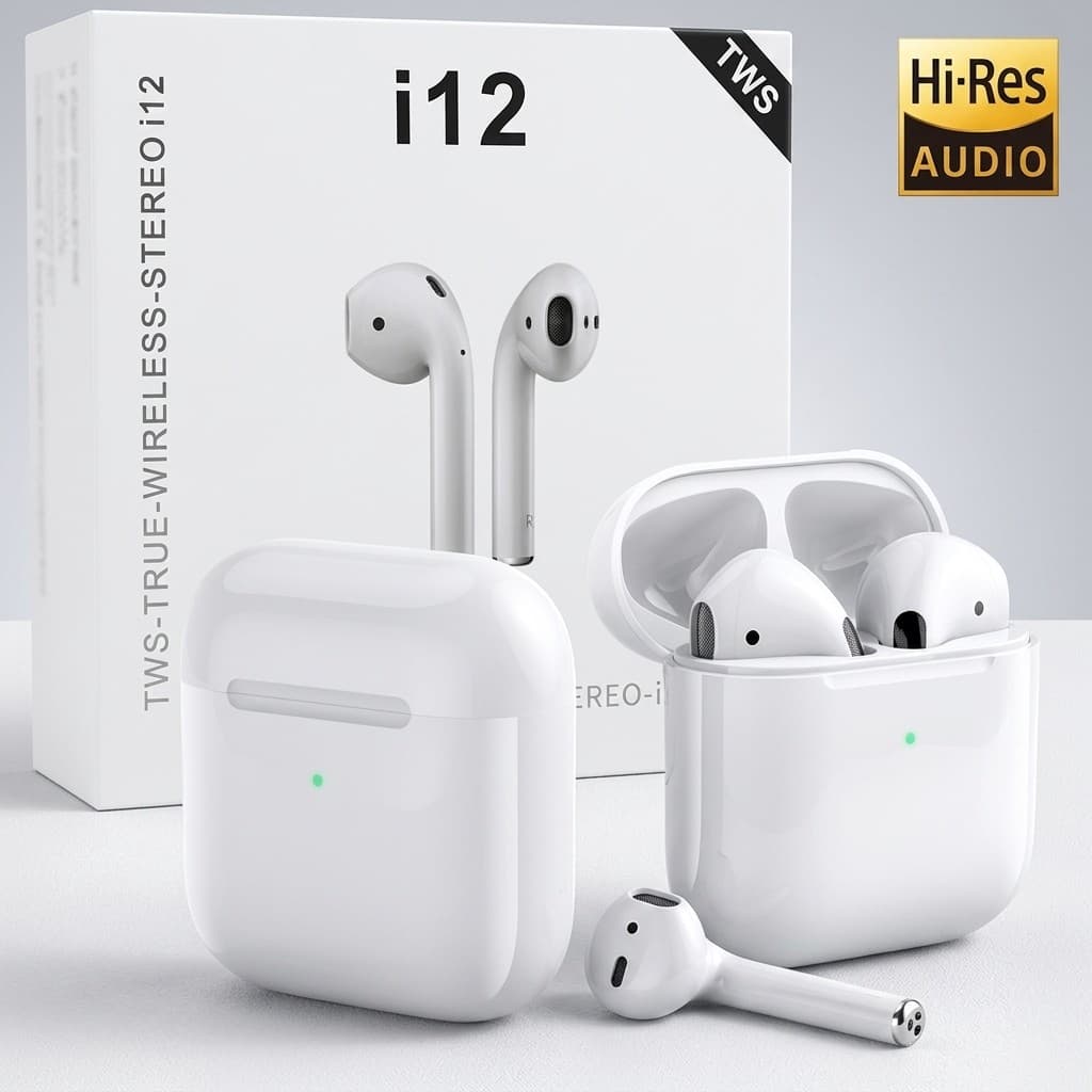 Fone de Ouvido Sem Fio i12 Tws Bluetooth Com Touch Bluetooth 5.0 Som Estereo Pratica Esportes Celular