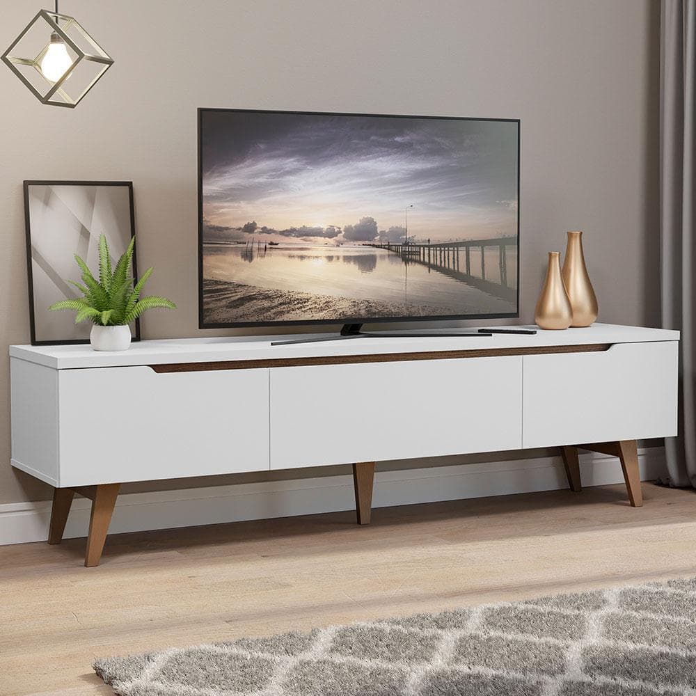 Rack para TV até 75 Polegadas Madesa Reims 2 Portas 1 Gaveta - Branco XV