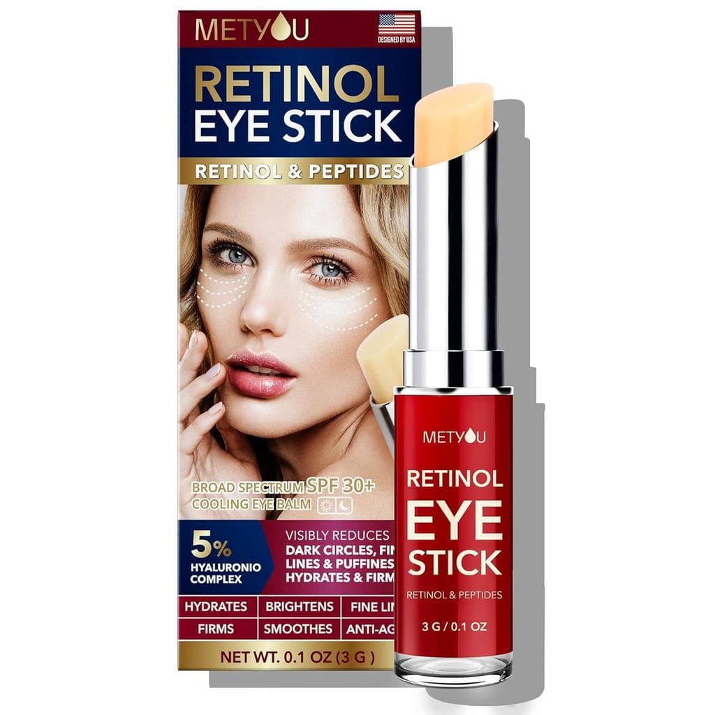 Metyou Retinol Eye Stick, Creme Refrescante e Iluminador que Firme e Hidrata para Olheiras, Inchaço e Bolsas, Complexo d