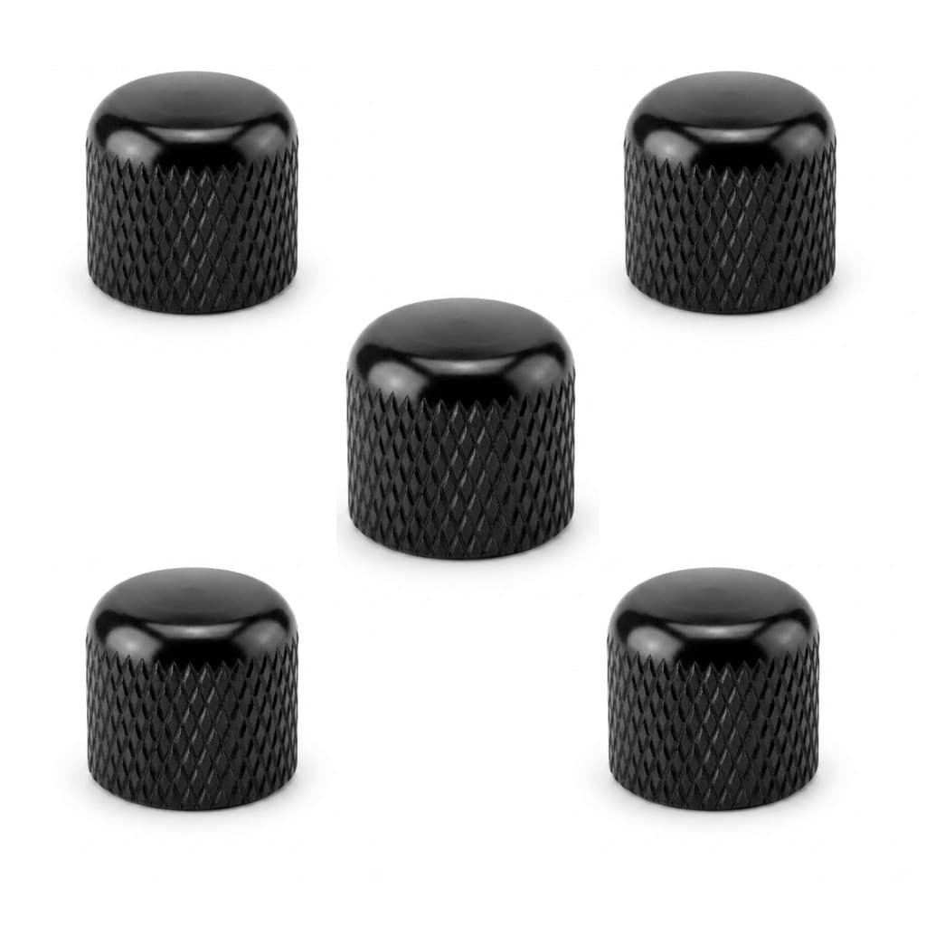 05 Unidades Knob Botão Push-On De Pressão Thida Para Guitarra E Contra Baixo - Preto