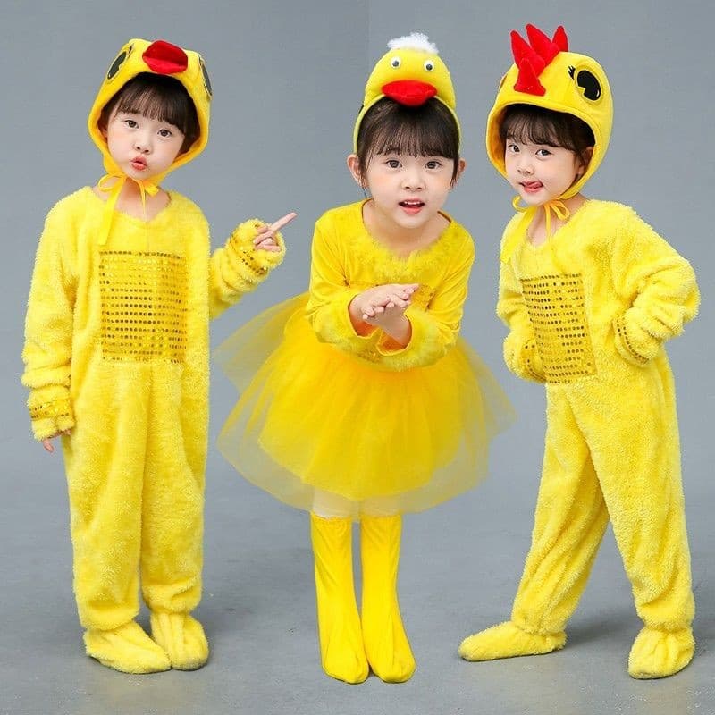 Fantasia de pato infantil, fantasia de dança animal para crianças, pato amarelo, vem em pato, fantasia de animal de dese