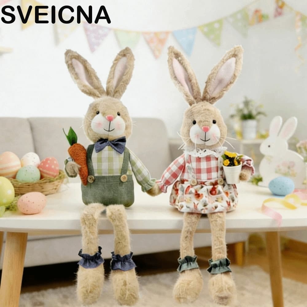 SVEICNA Coelho De Pelúcia , Estilo Rústico Bonito Macio Decoração De Coelhinho Da Páscoa , Brinquedo De Itens De