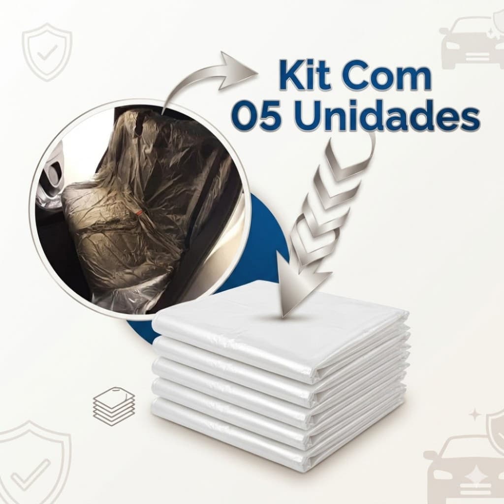 Capas Banco Traseiro Carro Descartável Plástico Transparente Proteção Automotiva Oferta de Kit 05