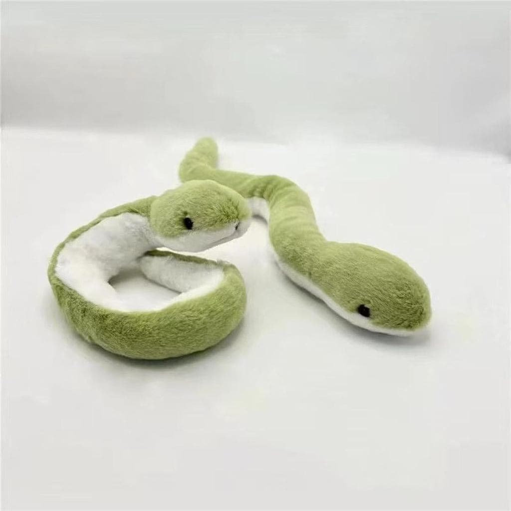 Pequeno brinquedo de pelúcia em forma de cobra, flexível, decoração para casa, figura engraçada.