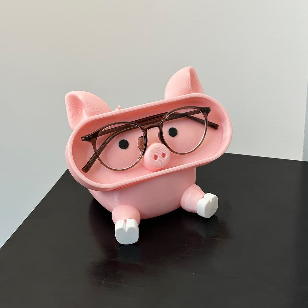 Bonito Piggy óculos suporte caixa de armazenamento Desktop artigos diversos colocação do telefone móvel Rack dormitório