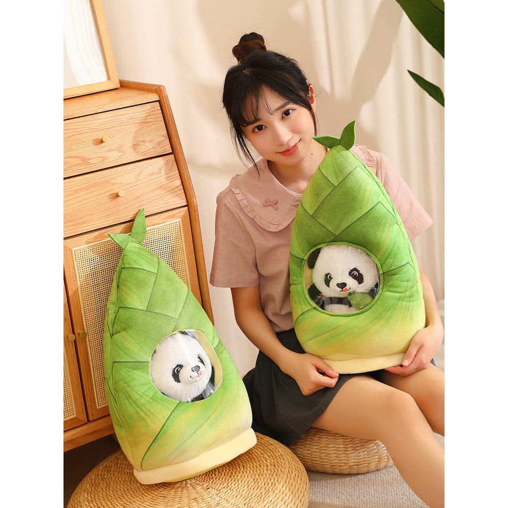 Brotos de bambu Panda boneca brinquedo de pelúcia boneca pingente estudante bonito chaveiro mochila pequenos ornamentos