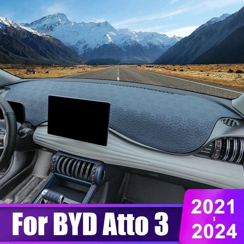 Para BYD Atto 3 Yuan Plus 2021 2022 2023 2024 EV Capa Do Painel Carro Instrumento Mesa Sun Sombra Almofada Antiderrapant