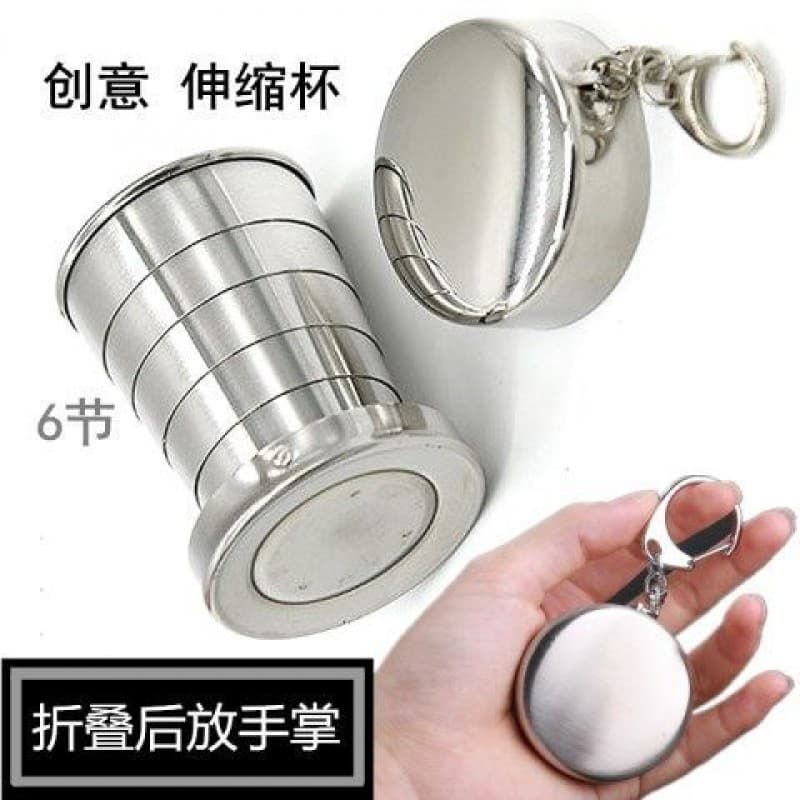 Copo retrátil de aço inoxidável, copo dobrável para viagem ao ar livre, copo de água portátil, criativo, copo de compres