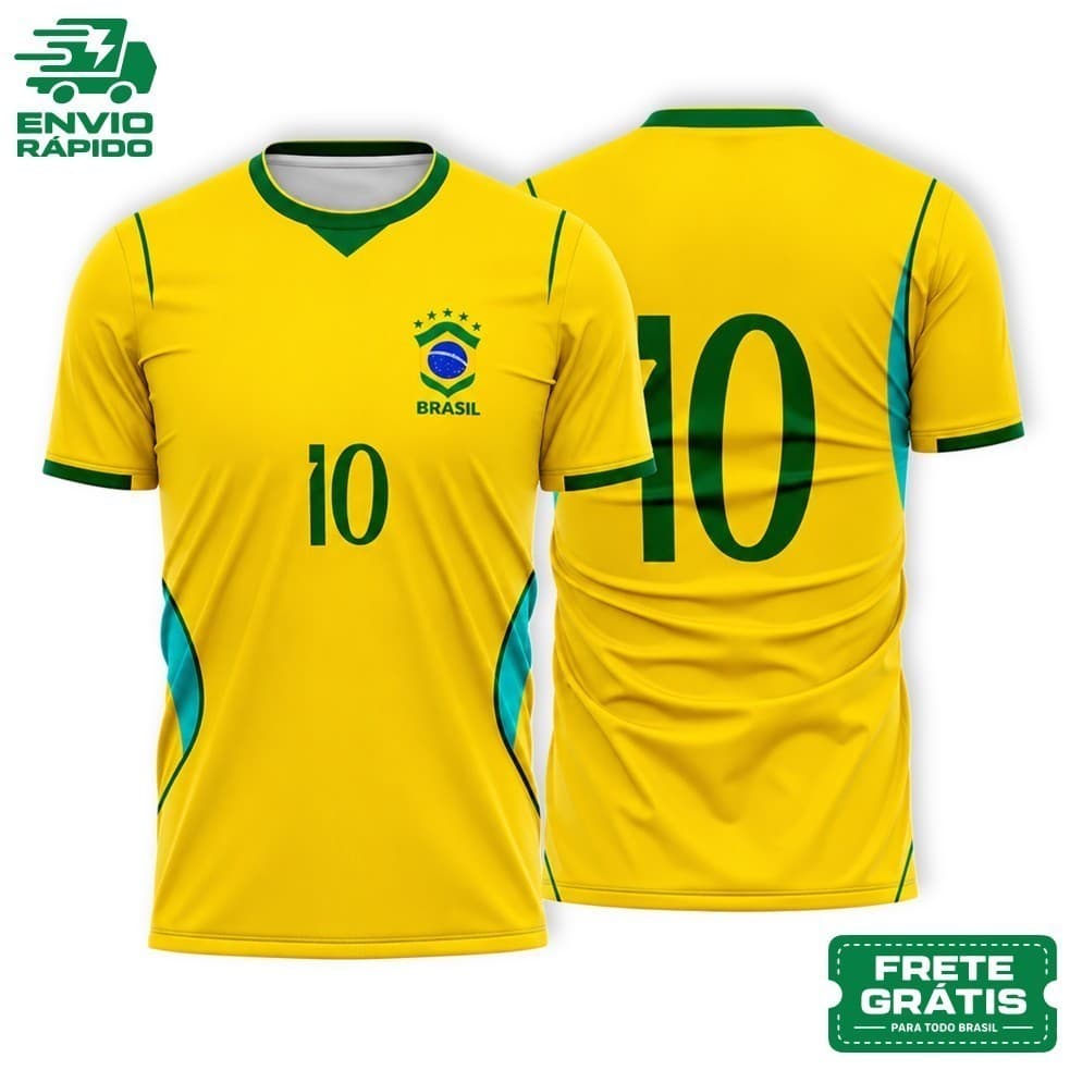 Camisa Camiseta MODELO AMARELA 2026 Brasil Copa Nova Bordada