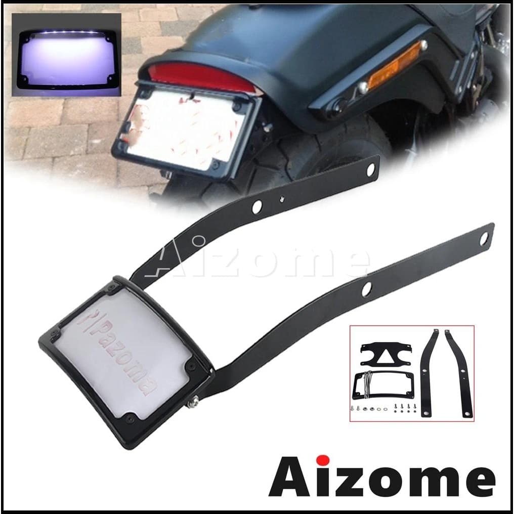 Lâmpadas Traseiras Da Motocicleta Placa De Licença LED Número Quadro Luzes Para Harley Softail Fat Bob FXFB FXFBS Fender