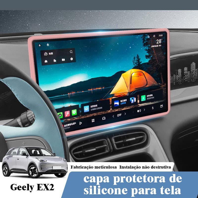 Adequado para Geely EX2/Xingyuan 49cm capa protetora de tela de controle Central Interior capa de Silicone resistente a